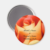 Vorlage für die Gastgeschenk Hochzeit Peach-Rose Magnet (Vorderseite/Rückseite)