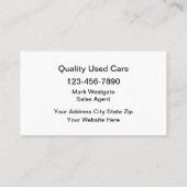 Vorlage für die Gebrauchtwagenhändler-Visitenkarte Visitenkarte (Rückseite)