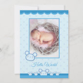 Vorlage für die Geburtsankündigung (Vorderseite)