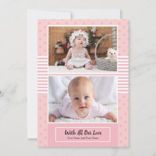 Vorlage für die Geburtsankündigung (Rückseite)