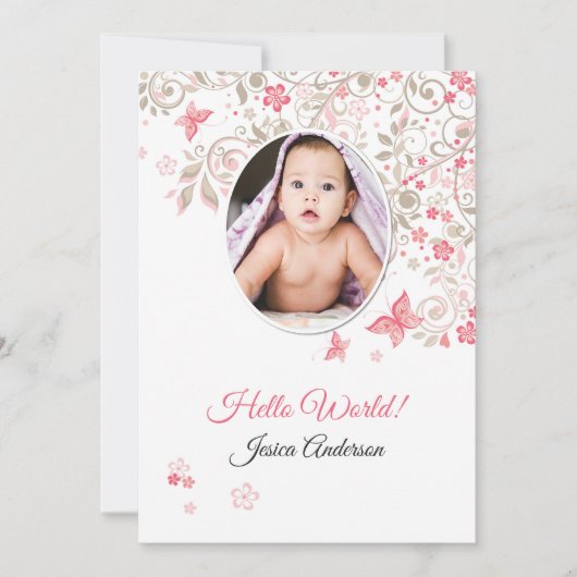 Vorlage für die Geburtsankündigung (Vorderseite)