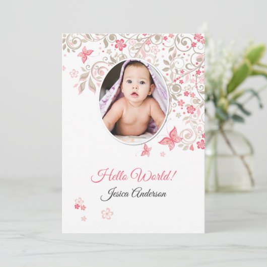 Vorlage für die Geburtsankündigung (Stehend Vorderseite)