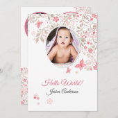 Vorlage für die Geburtsankündigung (Vorne/Hinten)