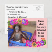 Vorlage für die Geburtsankündigung (Vorne/Hinten)