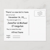 Vorlage für die Geburtsankündigung (Rückseite)