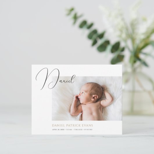 Vorlage für die Geburtskarte eines einfachen Chic- (Stehend Vorderseite)