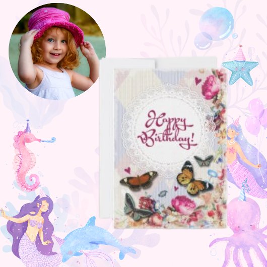 Vorlage für die Geburtstagskarte Blume Modern Birt