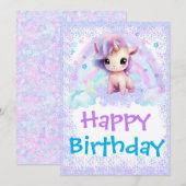 Vorlage für die Geburtstagskarte von Unicorn Rainb (Vorne/Hinten)