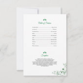 Vorlage für die Gedächtnisbeerdigung (Rückseite)