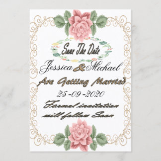 Vorlage für die gedruckte, florale Save the Date K