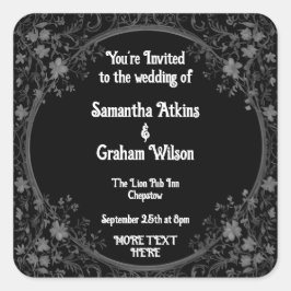 Vorlage für die gedruckte Hochzeitserklärung Quadratischer Aufkleber