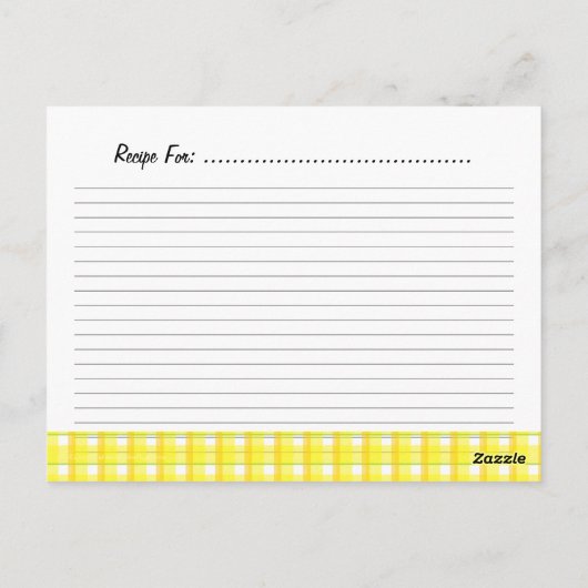 Vorlage für die gelbe Karierte Rezept-Karte Postkarte (Rückseite)