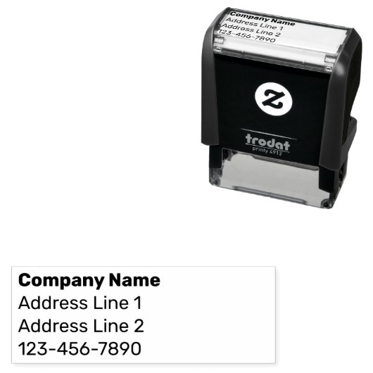 Vorlage für die geschäftliche Rücksendeadresse und Permastempel (Beispiel)