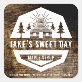 Vorlage für die Gestaltung rustikaler Kabinen für  Quadratischer Aufkleber