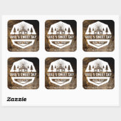 Vorlage für die Gestaltung rustikaler Kabinen für Quadratischer Aufkleber (Blatt)