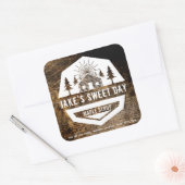 Vorlage für die Gestaltung rustikaler Kabinen für Quadratischer Aufkleber (Umschlag)