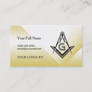 Vorlage für die Gold Masonic Business Card   Frei Visitenkarte