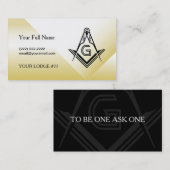 Vorlage für die Gold Masonic Business Card | Freim Visitenkarte (Vorne/Hinten)