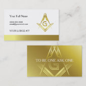 Vorlage für die Gold Masonic Business Card | Freim Visitenkarte (Vorne/Hinten)
