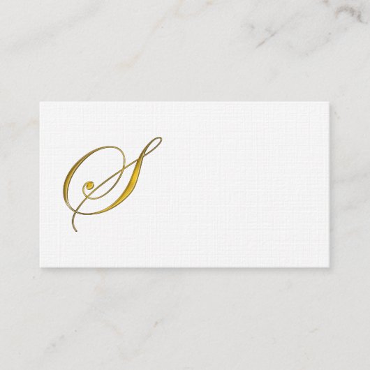 Vorlage für die Gold Monogram S Business Card Visitenkarte (Vorderseite)