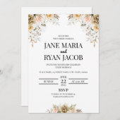 Vorlage für die goldene Blumeneinladung (Vorne/Hinten)