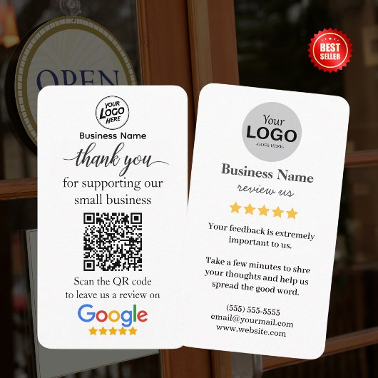 Vorlage für die Google Review Card W/QR Code Link Visitenkarte