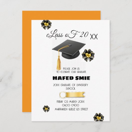 Vorlage für die Graduierungsgruppeneinladung (Vorne/Hinten)