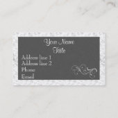 Vorlage für die Graue Damaskus-Design-Visitenkarte Visitenkarte (Rückseite)