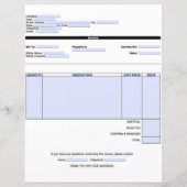 Vorlage für die große Rechnung (Rückseite)