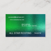 Vorlage für die grüne Hartglas-Visitenkarte Allgem Visitenkarte (Rückseite)