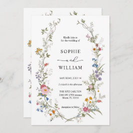 Vorlage für die Hochzeit von Wildblumen, druckbar