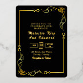 Vorlage für die Hochzeitskarte Gold Foil Design (Vorderseite)