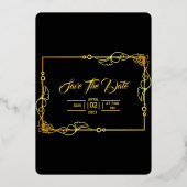 Vorlage für die Hochzeitskarte Gold Foil Design (Rückseite)