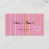 Vorlage für die Hochzeitskarte Platzkarte (Rückseite)