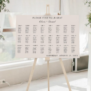Vorlage für die Hochzeitstabelle von Sage Boho Poster