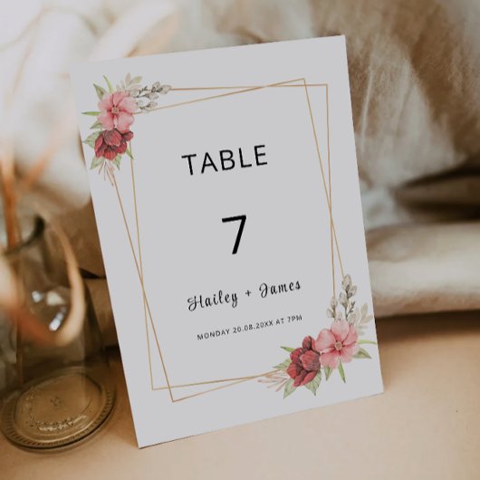 Vorlage für die Hochzeitstichtabelle der Rose