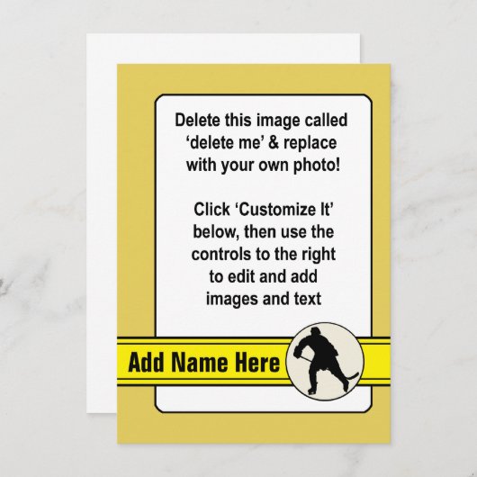 Vorlage für die Hockey-Handelskarte (Vorne/Hinten)