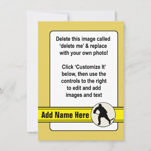 Vorlage für die Hockey-Handelskarte (Vorderseite)