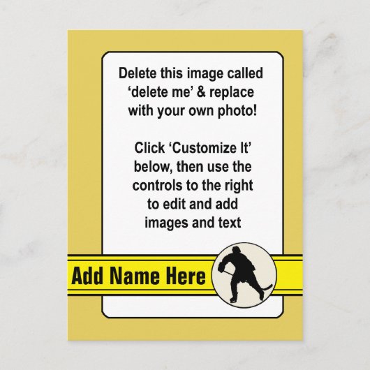 Vorlage für die Hockey-Handelskarte Postkarte (Vorderseite)