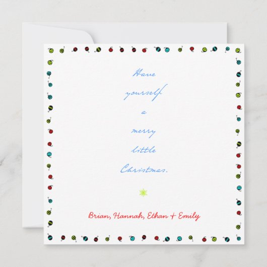 Vorlage für die Holiday Card (Rückseite)