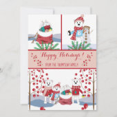 Vorlage für die Holiday Card | Eisbären und Beeren (Vorderseite)