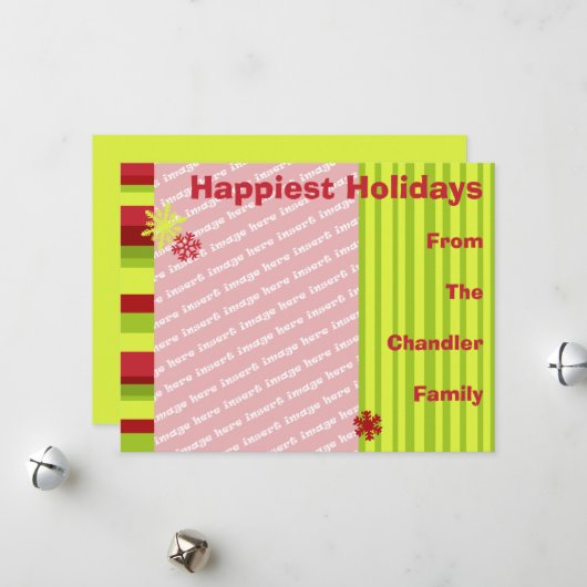 Vorlage für die Holiday-Fotokarte (Vorderseite/Rückseite Beispiel)