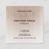 Vorlage für die Holzplatine: verzerrte Text-Monogr Quadratische Visitenkarte (Rückseite)