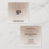 Vorlage für die Holzplatine: verzerrte Text-Monogr Quadratische Visitenkarte (Vorne/Hinten)