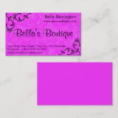 Vorlage für die hübsche Hot-Pink-Fuschia-Visitenka Visitenkarte (Vorne/Hinten)