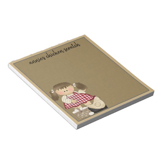 Vorlage für die Hühnersorte Notizblock (angewinkelt)