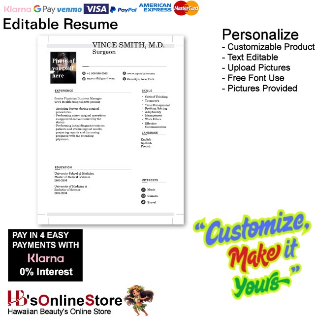 Vorlage für die individuell anpassbare Menge mit F Briefbogen (Customizable Resume Template with Photo Letterhead 9.
)