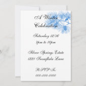 Vorlage für die individuelle Einladung von blauen  (Rückseite)