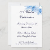 Vorlage für die individuelle Einladung von blauen  (Rückseite)