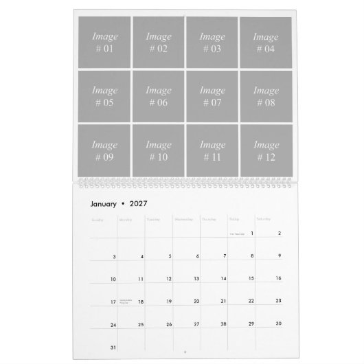 Vorlage für die Instagram-Sammlung 12 Monate Kalender (Jan 2027)